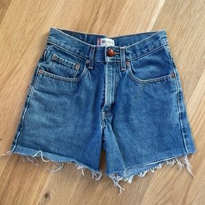 Levi’s high waisted jean shorts